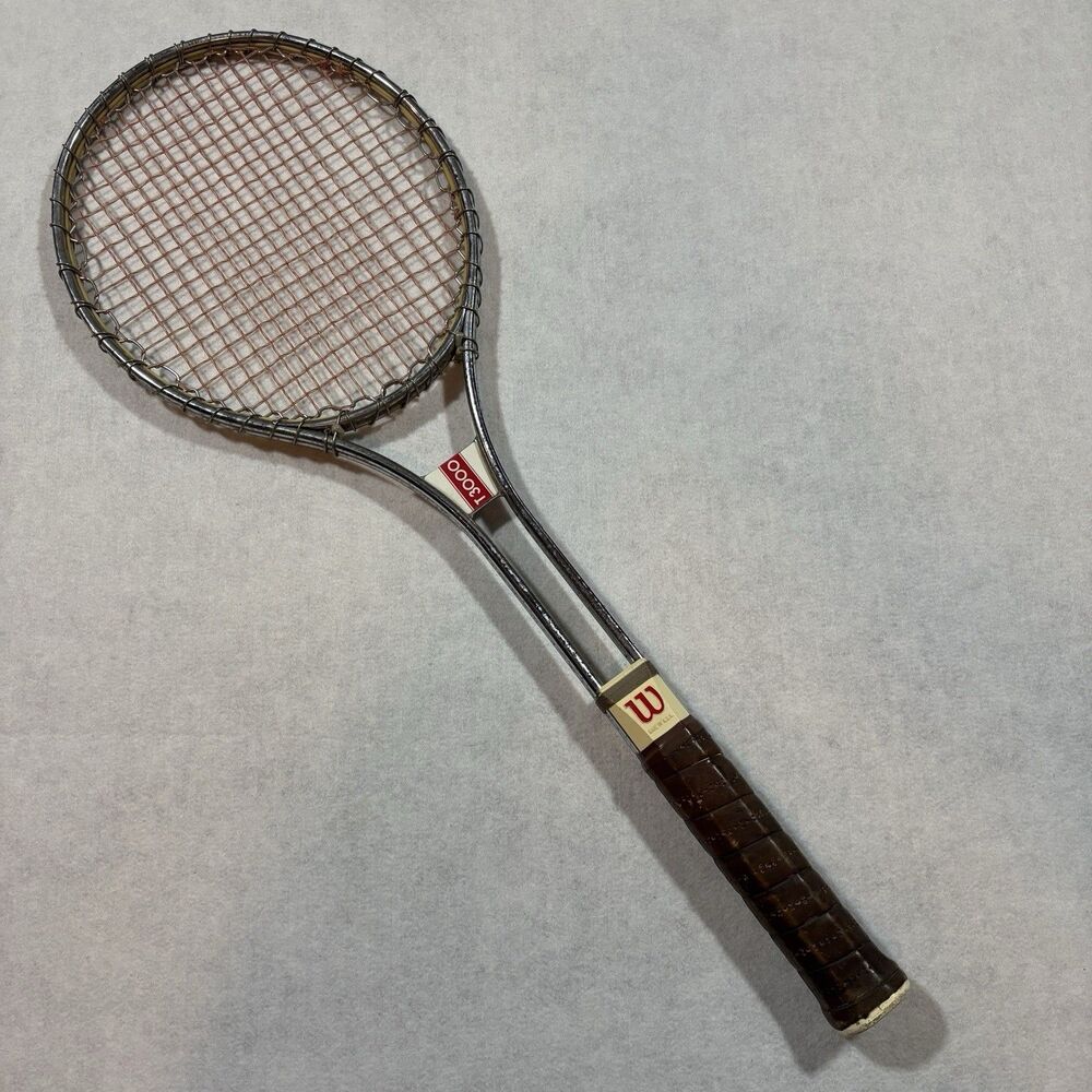 Vintage Wilson T3000 Tennis Racket Steel Frame Made in USA Brown Grip Classic